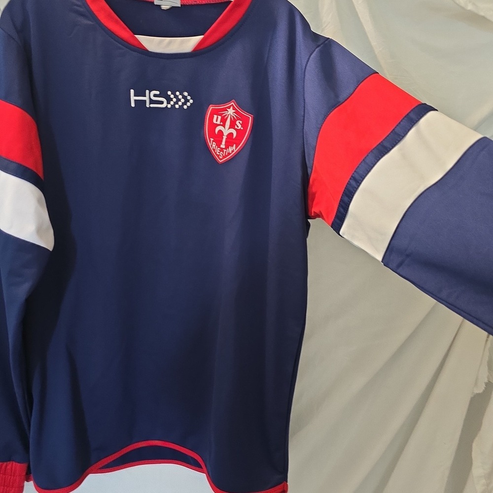 HS U.S. Triestina Long Sleeve Soccer Training Jersey Navy Red White Athletic XL - Picture 6 of 14